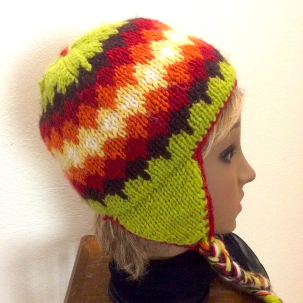 Made in Nepal Wool Winter Hat OS
